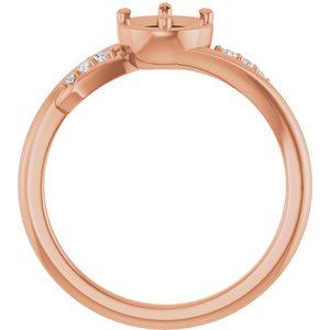 14K Rose Gold 5.2 mm Round .04 CTW Lab-Grown Diamond Semi-Set Ring – image 2