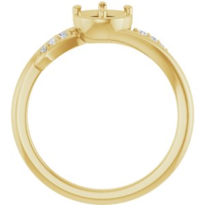 14K Yellow Gold 5.2 mm Round .04 CTW Lab-Grown Diamond Semi-Set Ring – image 2