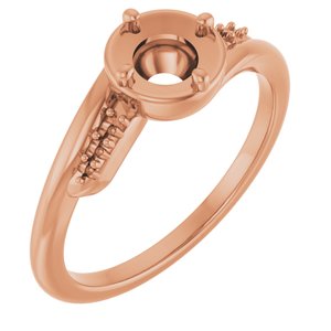 10K Rose Gold 5.2 mm Round Ring Mounting – image 2