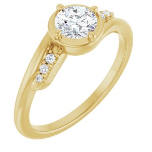 14K Yellow Gold 5.2 mm Round Ring Mounting