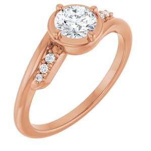 14K Rose Gold 5.2 mm Round Ring Mounting