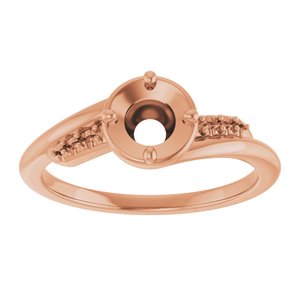 18K Rose Gold 5.2 mm Round Ring Mounting – image 6
