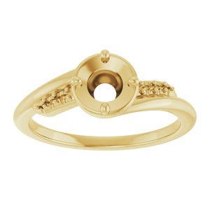 14K Yellow Gold 5.2 mm Round Ring Mounting – image 6