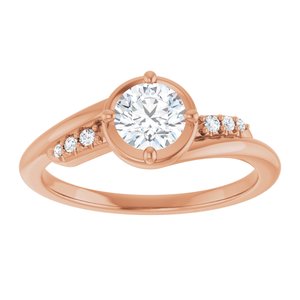 18K Rose Gold 5.2 mm Round Ring Mounting – image 5