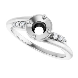 Platinum 5.2 mm Round .08 CTW Natural Diamond Semi-Set Ring – image 5
