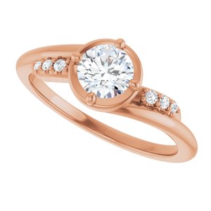 14K Rose Gold 5.2 mm Round Ring Mounting – image 8