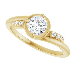 14K Yellow Gold 5.2 mm Round Ring Mounting – image 8