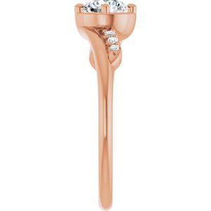 18K Rose Gold 5.2 mm Round Ring Mounting – image 7