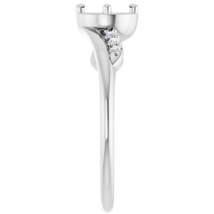 Platinum 5.2 mm Round .04 CTW Lab-Grown Diamond Semi-Set Ring – image 4