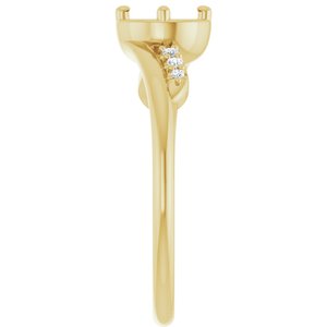 14K Yellow Gold 5.2 mm Round .04 CTW Lab-Grown Diamond Semi-Set Ring – image 4