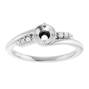 Sterling Silver 4.1 mm Round .04 CTW Lab-Grown Diamond Semi-Set Ring – image 3
