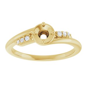 14K Yellow Gold 4.1 mm Round 1/5 CTW Natural Diamond Semi-Set Ring – image 3