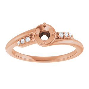 14K Rose Gold 4.1 mm Round .04 CTW Lab-Grown Diamond Semi-Set Ring – image 3