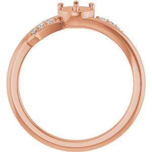 14K Rose Gold 4.1 mm Round 1/5 CTW Natural Diamond Semi-Set Ring – image 2