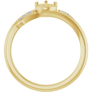 14K Yellow Gold 4.1 mm Round 1/5 CTW Natural Diamond Semi-Set Ring – image 2