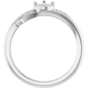 14K White Gold 4.1 mm Round .04 CTW Lab-Grown Diamond Semi-Set Ring – image 2