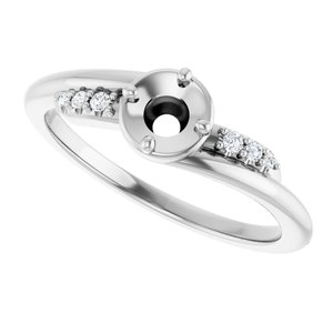 Sterling Silver 4.1 mm Round .04 CTW Lab-Grown Diamond Semi-Set Ring – image 5