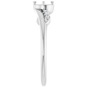 Sterling Silver 4.1 mm Round 1/5 CTW Natural Diamond Semi-Set Ring – image 4