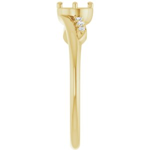 14K Yellow Gold 4.1 mm Round .04 CTW Lab-Grown Diamond Semi-Set Ring – image 4