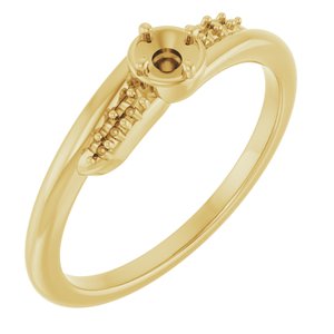 14K Yellow Gold 3 mm Round Ring Mounting – image 2