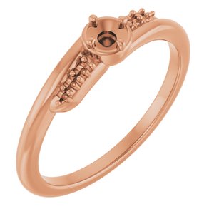 10K Rose Gold 3 mm Round Ring Mounting – image 2