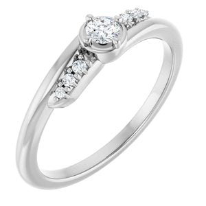 10K White Gold 3 mm Round Ring Mounting