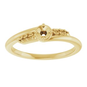 14K Yellow Gold 3 mm Round Ring Mounting – image 6