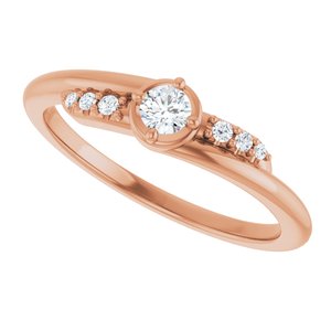 14K Rose Gold 3 mm Round Ring Mounting – image 8
