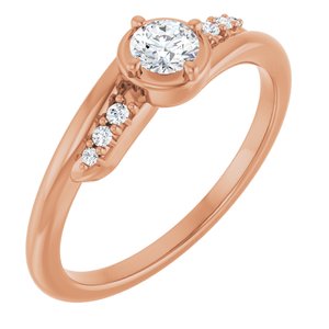 18K Rose Gold 3.8 mm Round Ring Mounting