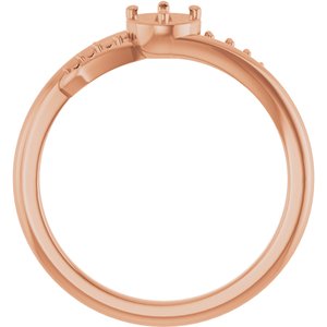 10K Rose Gold 3.8 mm Round Ring Mounting – image 4