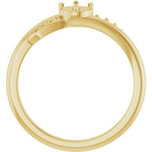 14K Yellow Gold 3.8 mm Round Ring Mounting – image 4