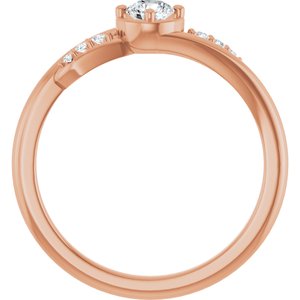 10K Rose Gold 3.8 mm Round Ring Mounting – image 3