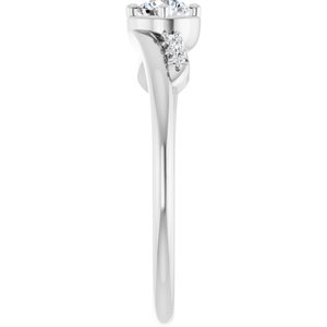 14K White Gold 3.8 mm Round Ring Mounting – image 7