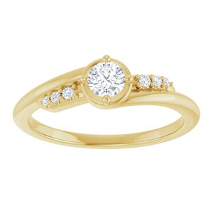 18K Yellow Gold 3.8 mm Round Ring Mounting – image 5