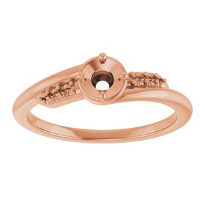 18K Rose Gold 3.8 mm Round Ring Mounting – image 6