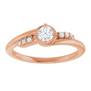 14K Rose Gold 3.8 mm Round Ring Mounting – image 5