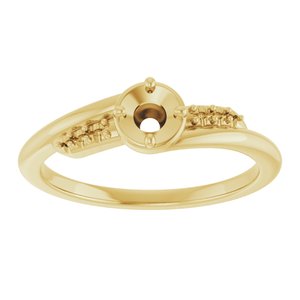 18K Yellow Gold 3.8 mm Round Ring Mounting – image 6