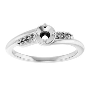 10K White Gold 3.8 mm Round Ring Mounting – image 6