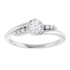 10K White Gold 3.8 mm Round Ring Mounting – image 5