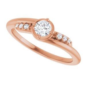 10K Rose Gold 3.8 mm Round Ring Mounting – image 8