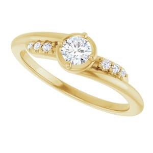 10K Yellow Gold 3.8 mm Round Ring Mounting – image 8