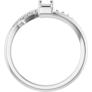 10K White Gold 5x3 mm Emerald Ring Mounting – image 4