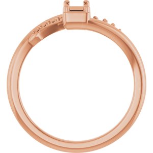 14K Rose Gold 5x3 mm Emerald Ring Mounting – image 4