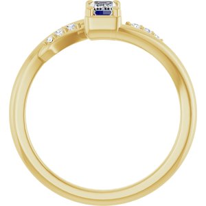 14K Yellow Gold 5x3 mm Emerald Ring Mounting – image 3