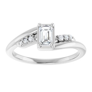 Continuum Sterling Silver 5x3 mm Emerald Ring Mounting – image 5