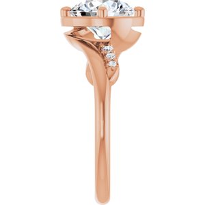 10K Rose Gold 8.2 mm Round Ring Mounting – image 7