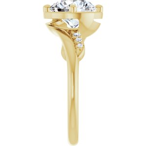 10K Yellow Gold 8.2 mm Round Ring Mounting – image 7