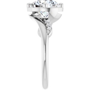 14K X1 White Gold 8.2 mm Round Ring Mounting – image 7