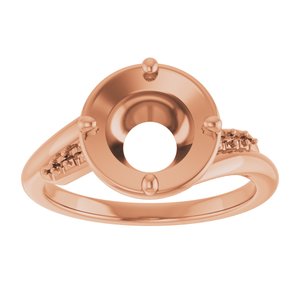 14K Rose Gold 8.2 mm Round Ring Mounting – image 6