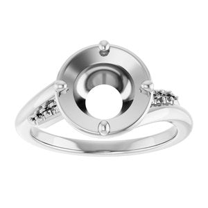 Sterling Silver 8.2 mm Round Ring Mounting – image 6